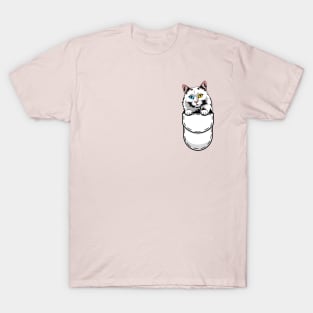 Funny Turkish Angora Pocket Cat T-Shirt